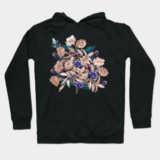 Wild flower bouquet illustration with marigold and Bachelor's button flowers Hoodie